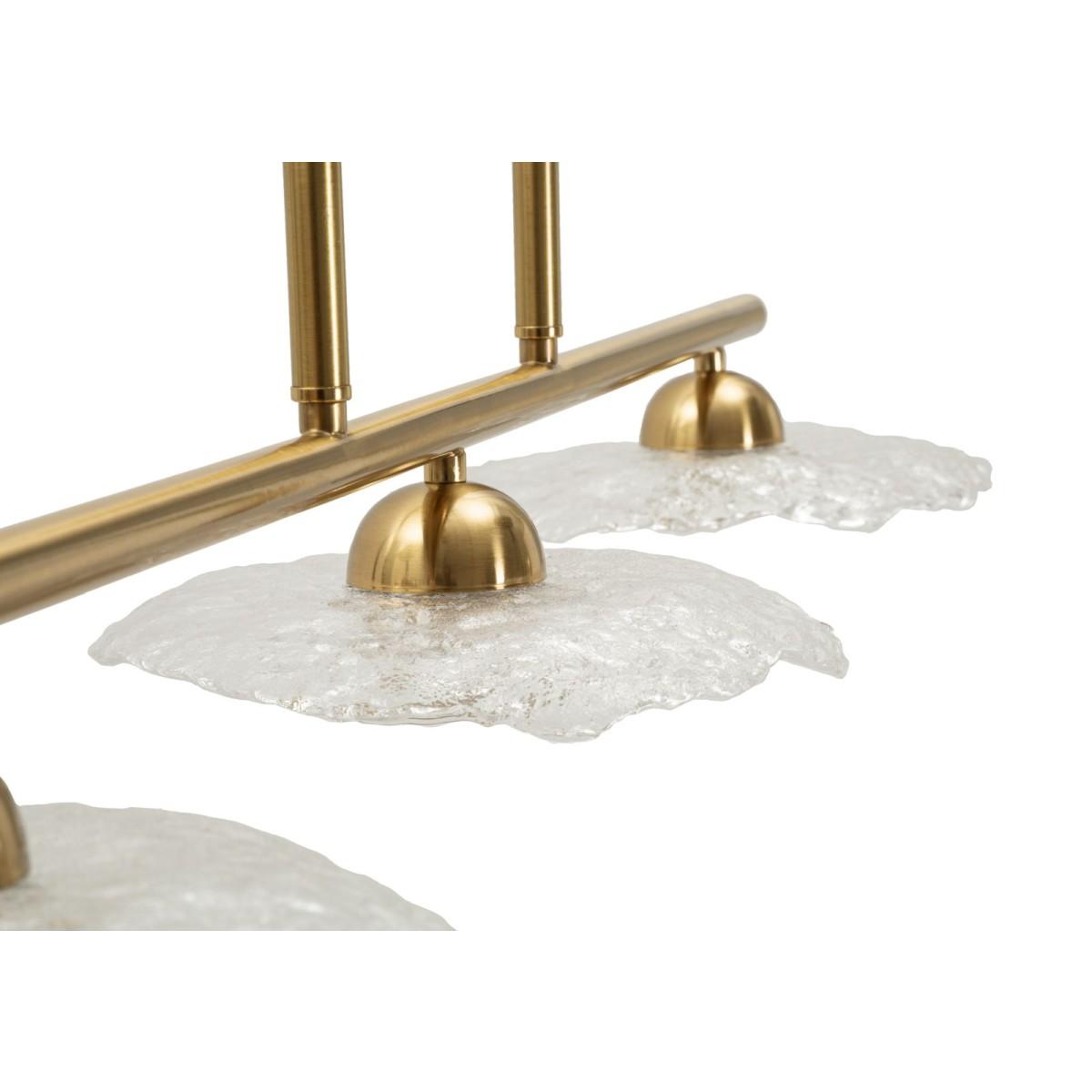 Lampadario emily 3 luci vetro trasparente cm 100x24x18