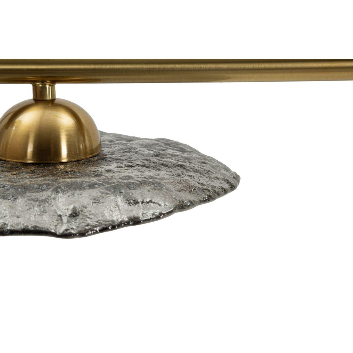 Lampadario emily 5 luci vetro grigio cm 100x24x18