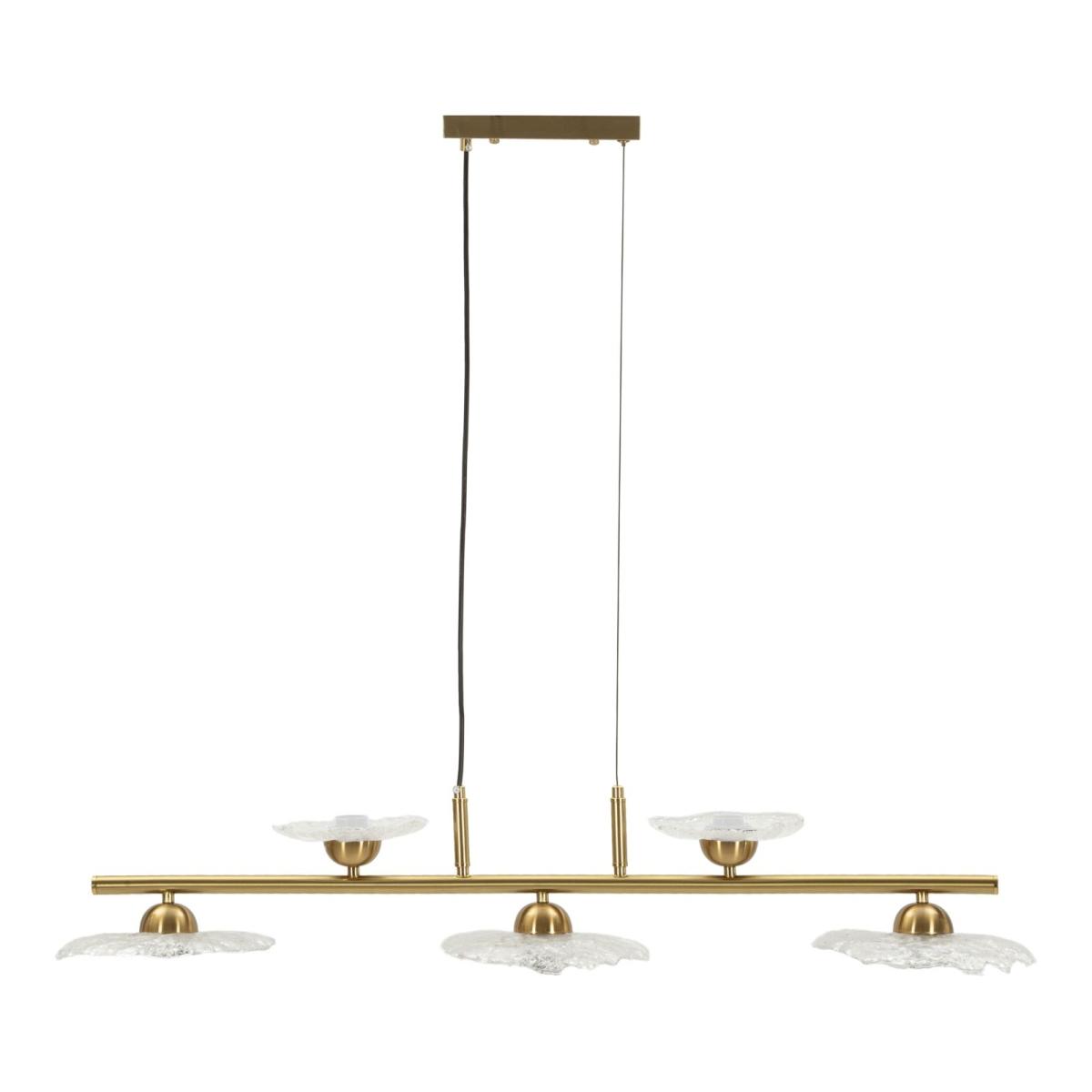 Lampadario emily 5 luci vetro trasparente cm 100x24x18