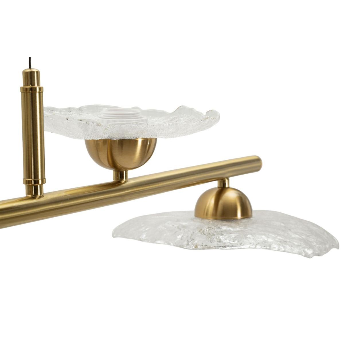 Lampadario emily 5 luci vetro trasparente cm 100x24x18