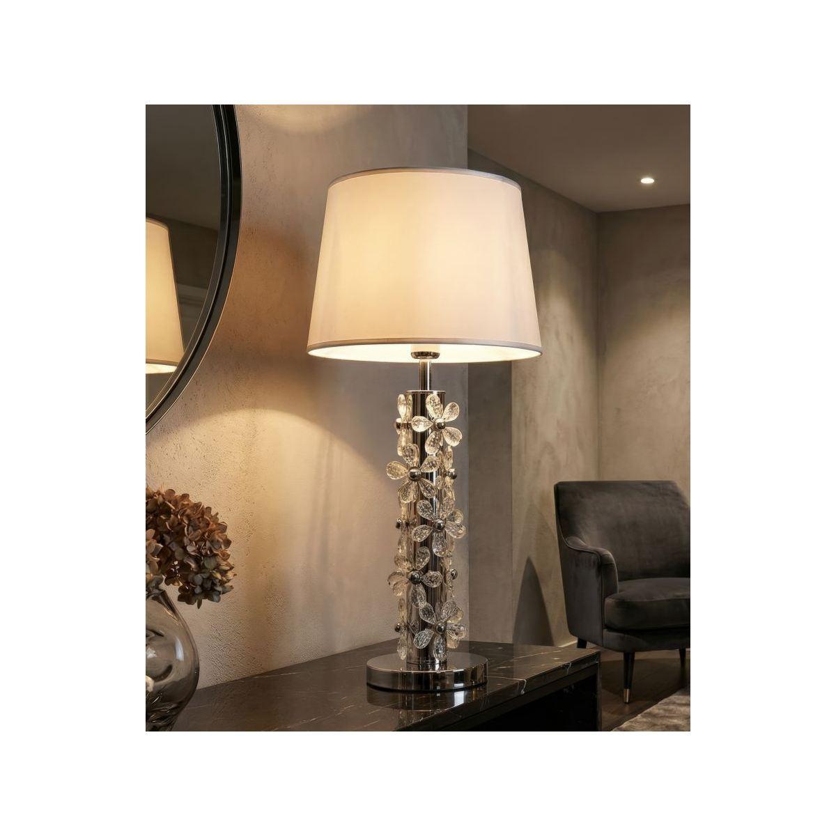Lampada da tavolo silver flower cm Ø 35x74