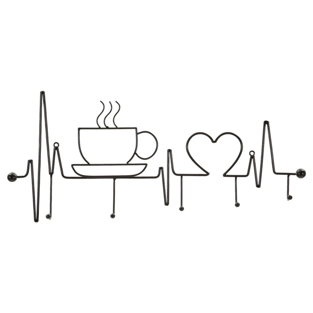 App/abiti da muro breakfast nero cm 60x3,8x26,7