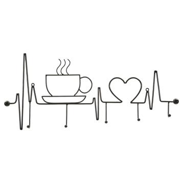 App/abiti da muro breakfast nero cm 60x3,8x26,7