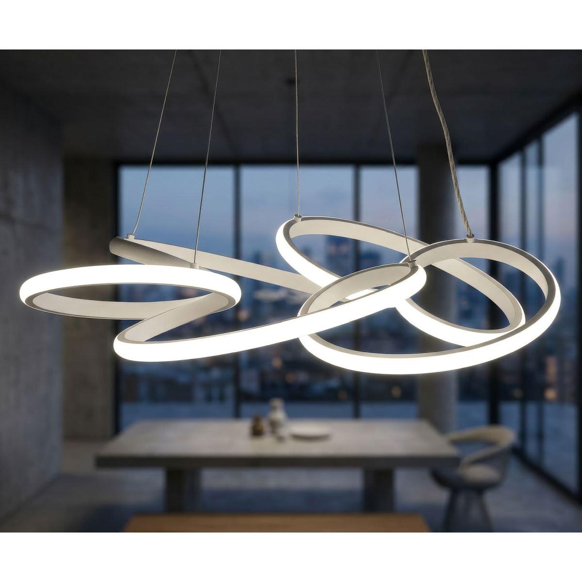 Lampadario led glovy bianco cm Ø 55x120 (luce con 3 temperature di colore)<br>