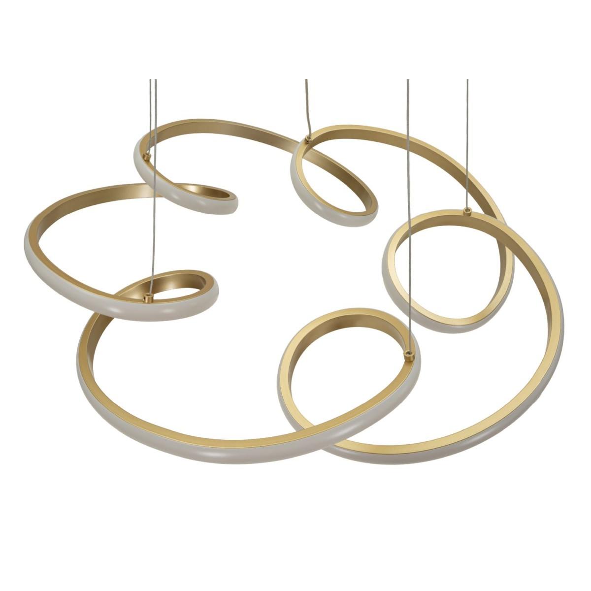 Lampadario led glovy gold cm Ø 55x120 (luce con 3 temperature di colore)<br>