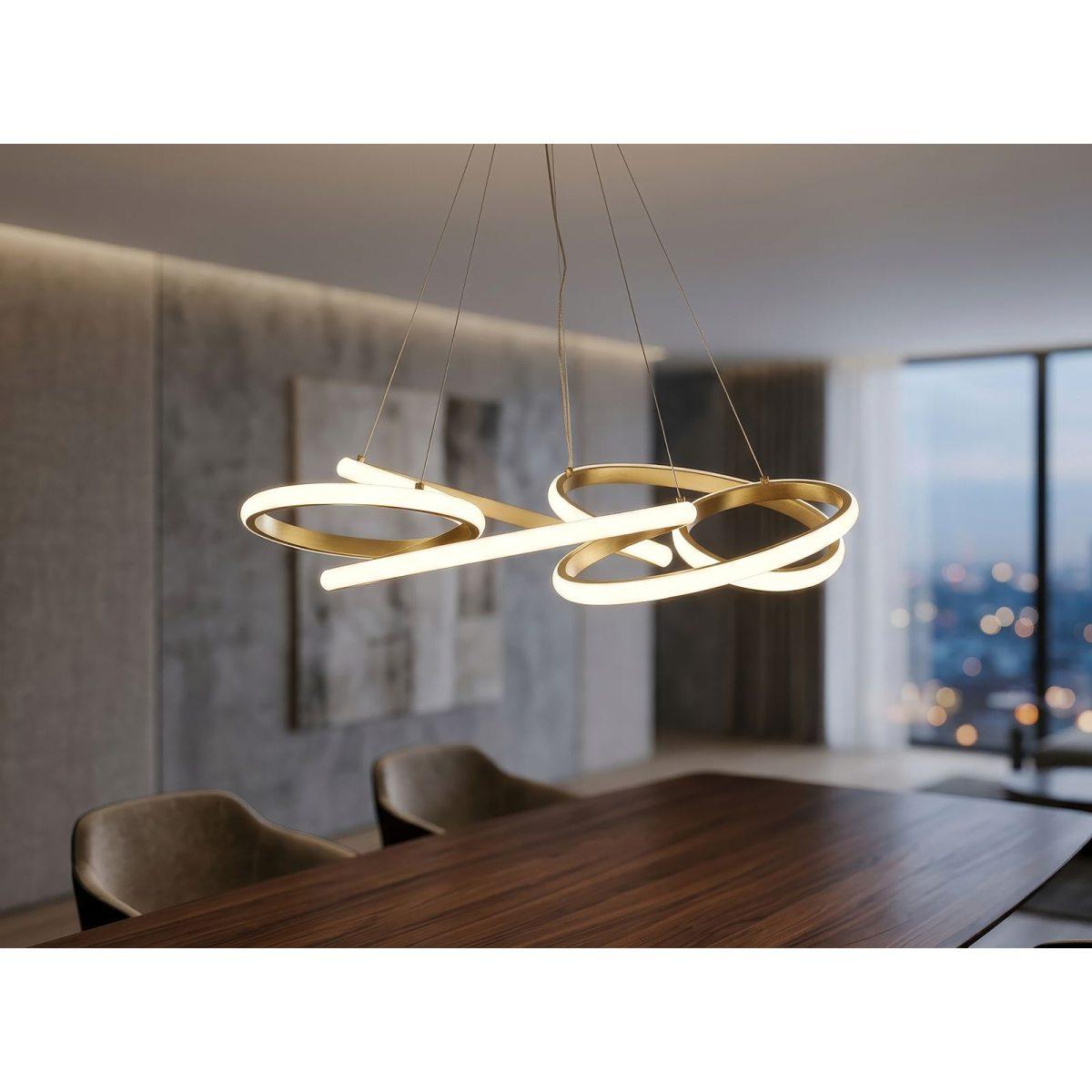 Lampadario led glovy gold cm Ø 55x120 (luce con 3 temperature di colore)<br>