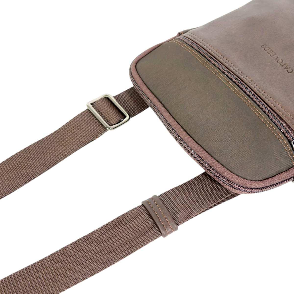 Tracolla uomo in ecopelle e tessuto tecnico Capoverde Made in Italy