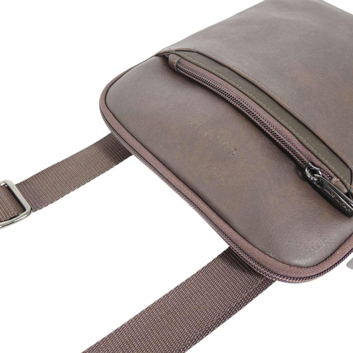 Tracolla uomo in ecopelle e tessuto tecnico Capoverde Made in Italy