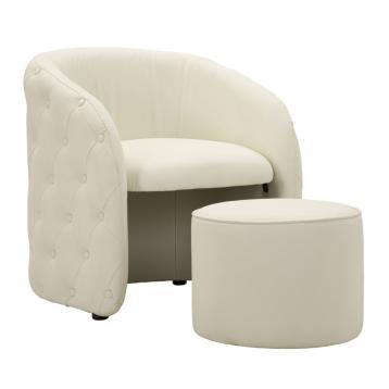 Poltrona c/puff zagabria cm 76x75x80-Ø 47x35