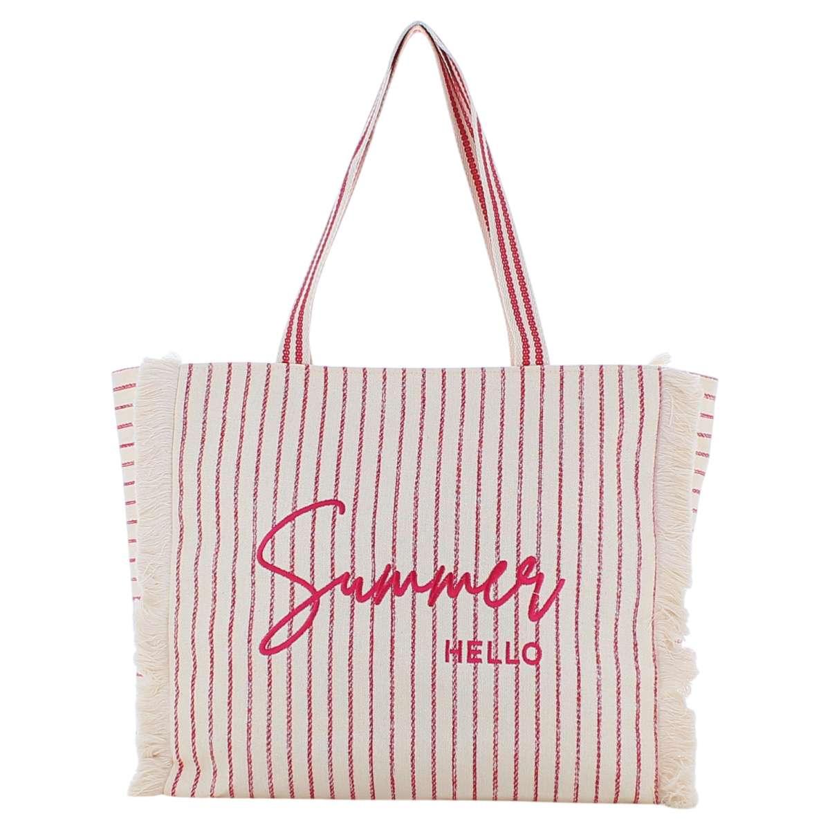 Borsa marea righe con frange Marina Galanti