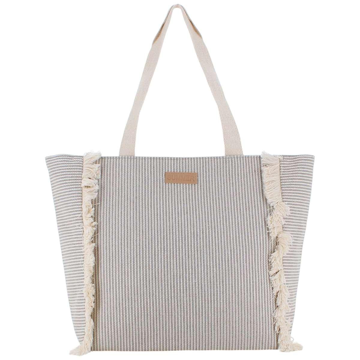 Borsa mare a righe con frange Marina Galanti