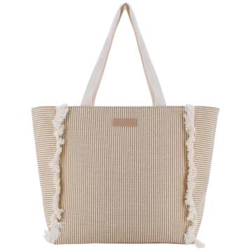 Borsa mare a righe con frange marina galanti