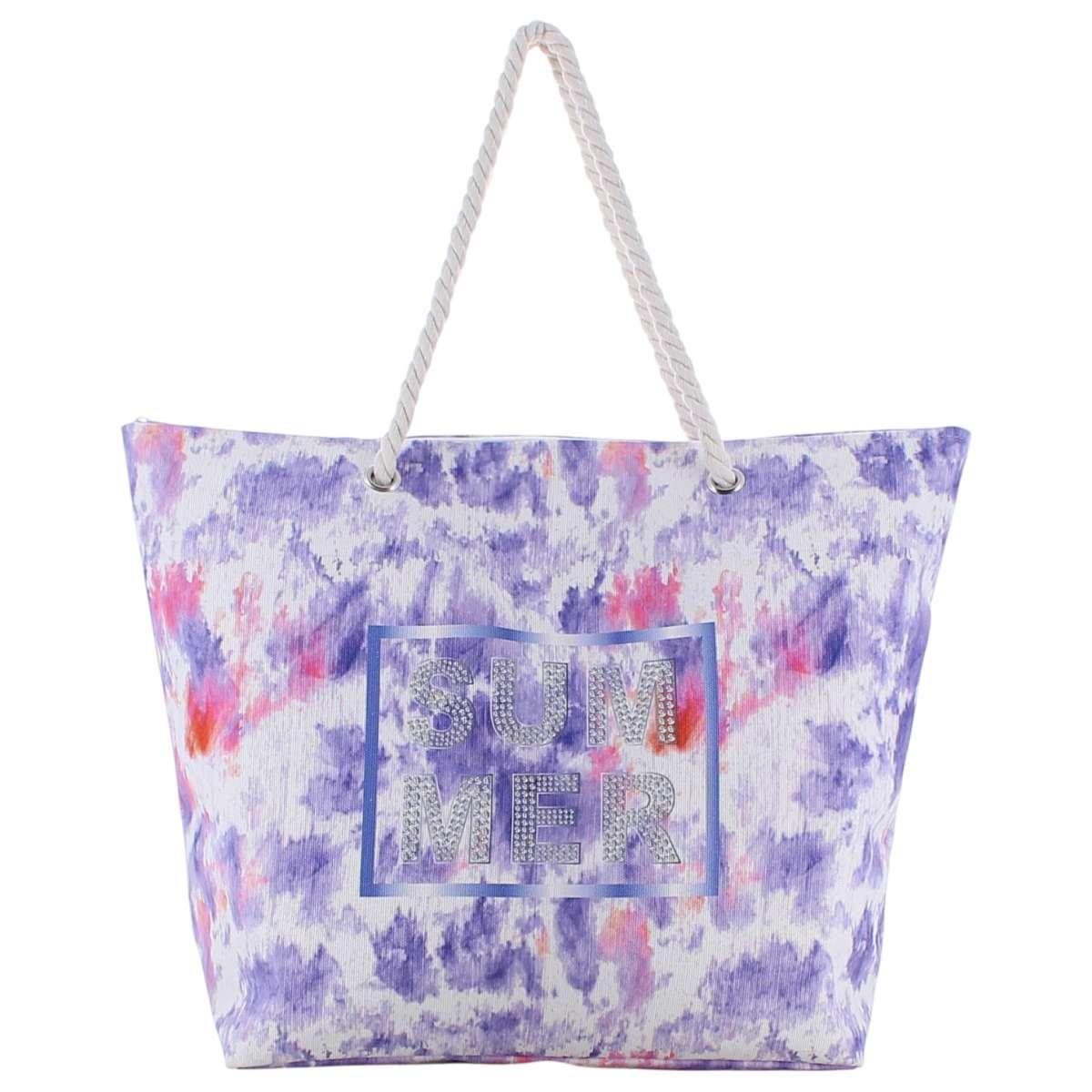 Borsa mare stampa tie-dye con manici in corda Marina Galanti