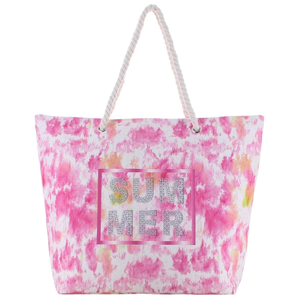 Borsa mare stampa tie-dye con manici in corda Marina Galanti