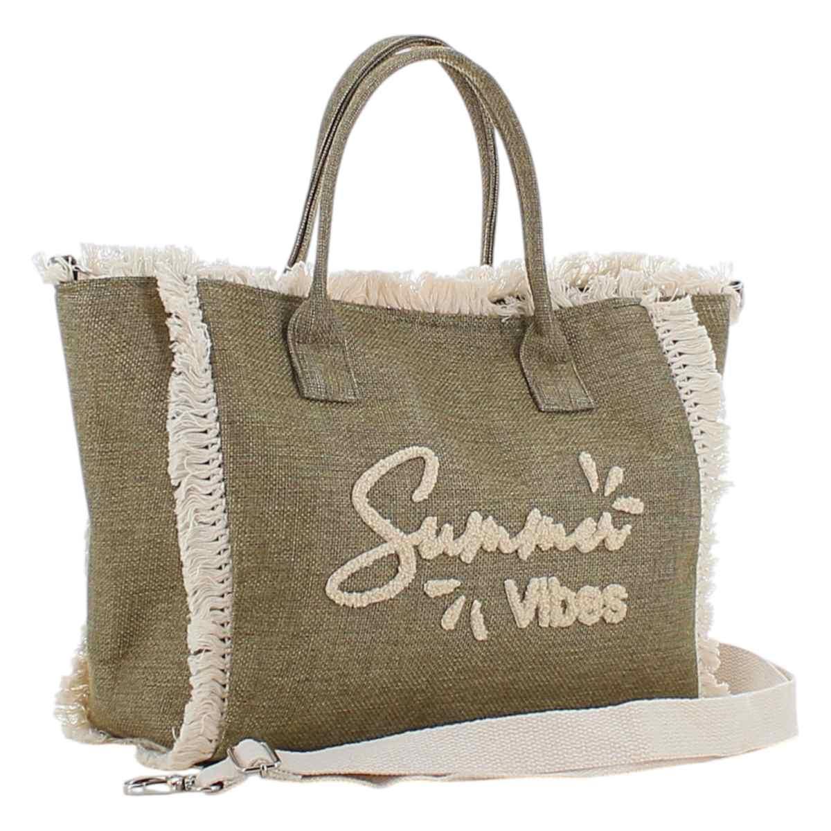 Borsa mare con frange e tracolla Marina Galanti