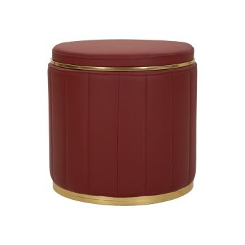 Puff c/contenitore london  rosso cm Ø 46,5x44