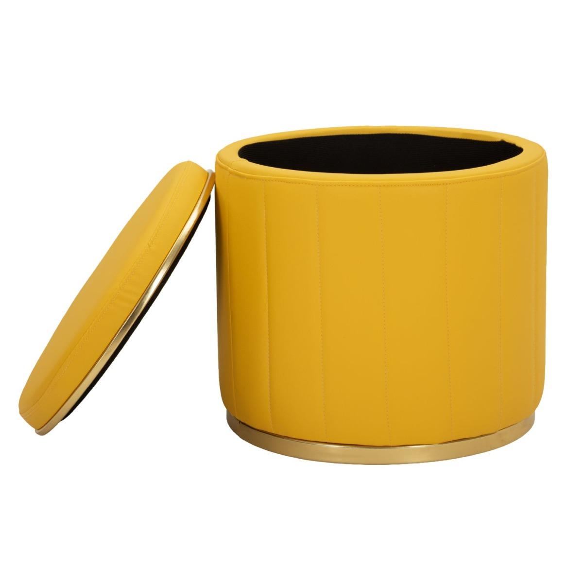 Puff c/contenitore london senape cm Ø 46,5x44