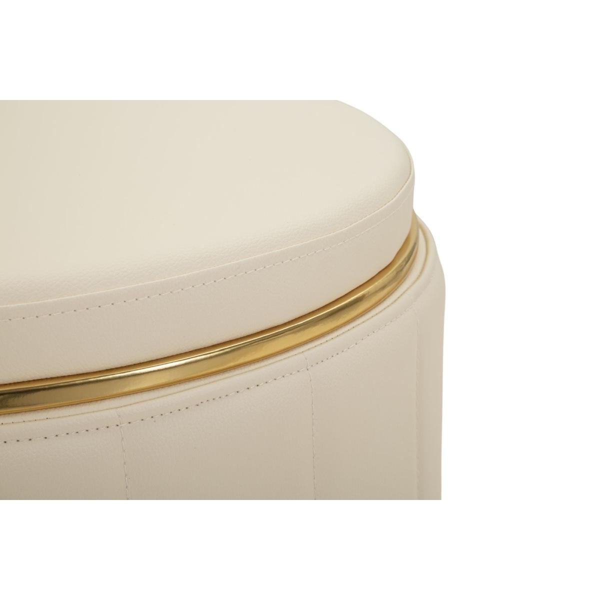 Puff c/contenitore london crema cm Ø 46,5x44