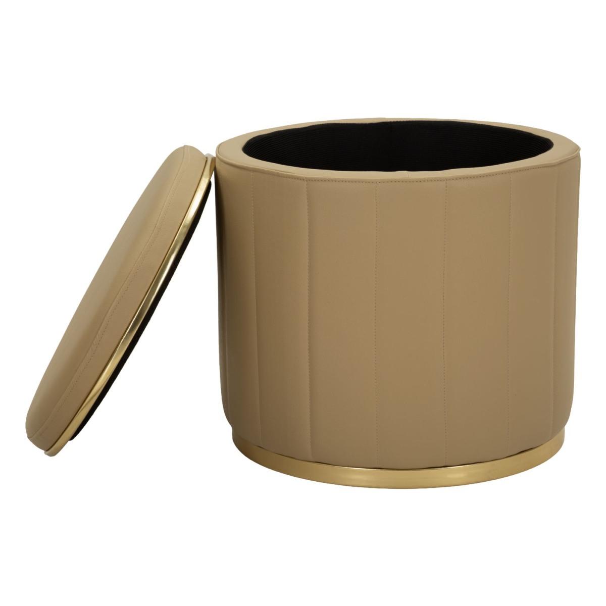 Puff c/contenitore london marrone cm Ø 46,5x44