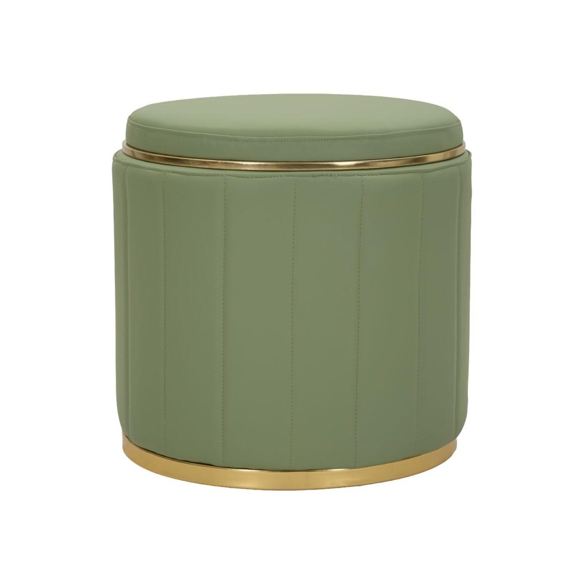 Puff c/contenitore london verde cm Ø 46,5x44