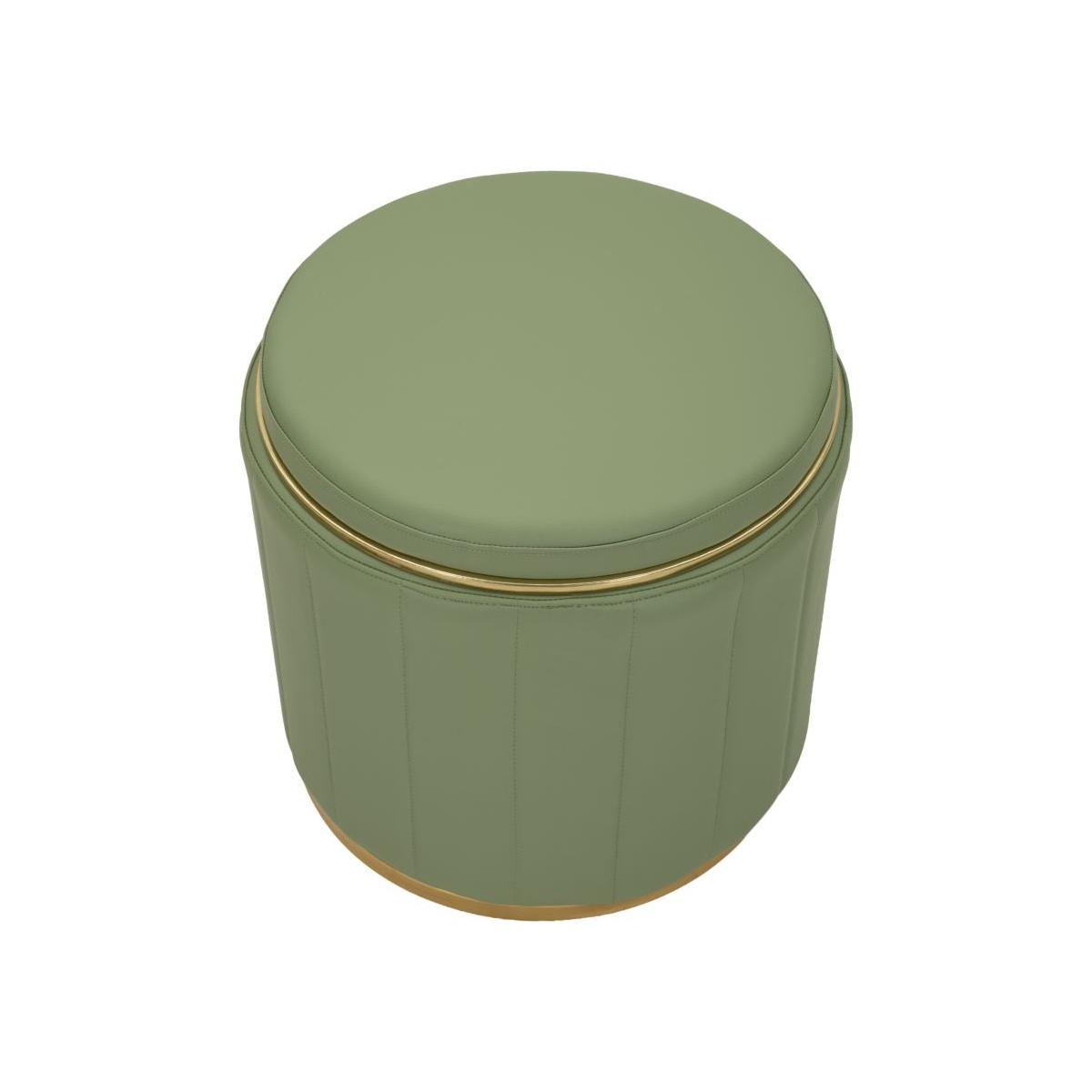 Puff c/contenitore london verde cm Ø 46,5x44