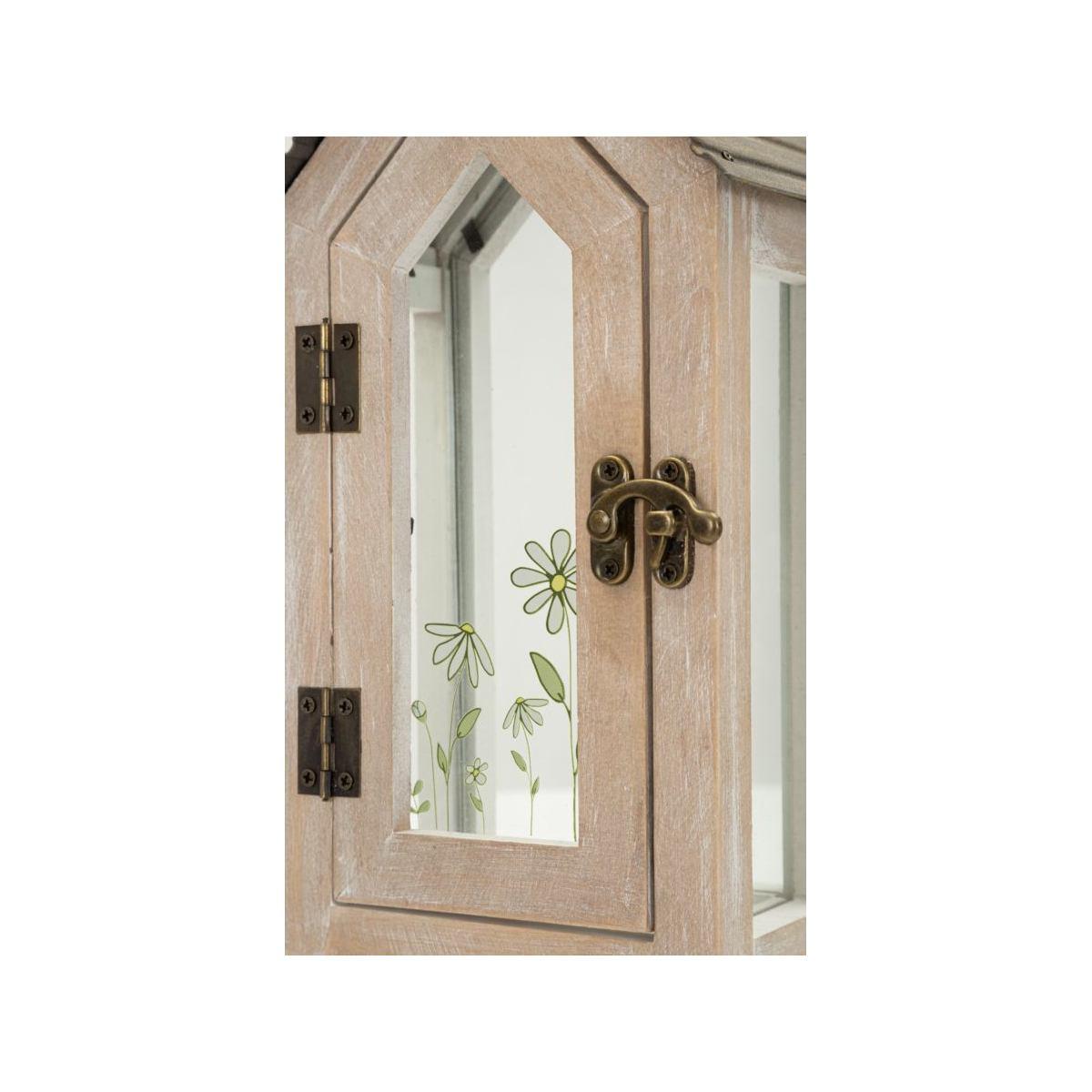 Lanterne home flower coppia cm 18x13x36-12,5x8,5x25 (vetro temperato)