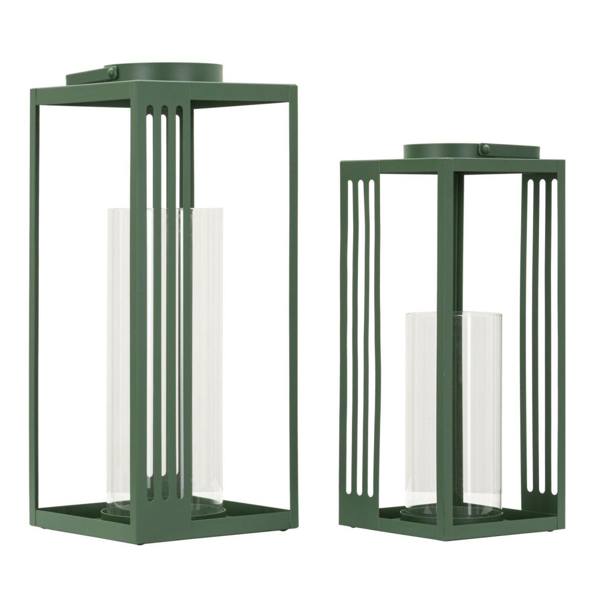 Lanterne linee coppia cm 18,3x18,3x43,5-15x15x36,5 (vetro temperato)