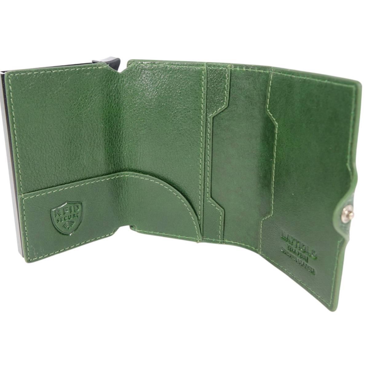 Portafoglio portacarte a scatto in pelle con sistema RFID uomo Gai Mattiolo