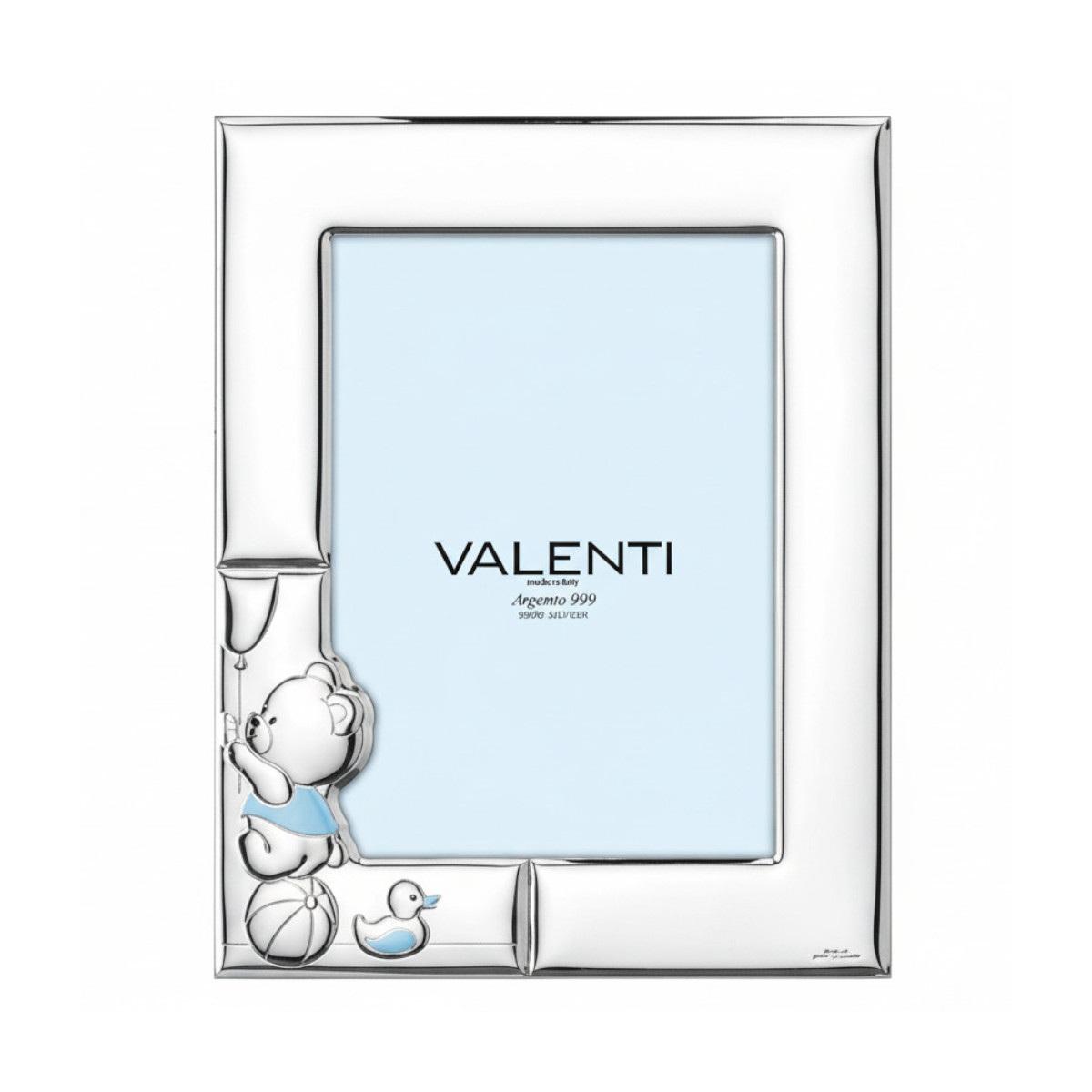 Cornice portafoto bimbo 13x18 cm orsetto toys celeste Valenti