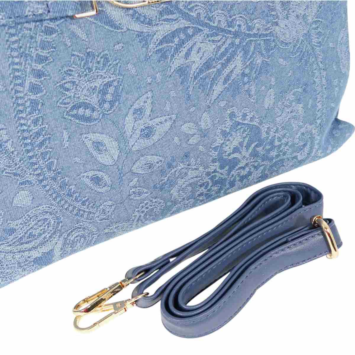 Borsa donna a mano in jeans motivo paisley linea Magby Laura Biagiotti