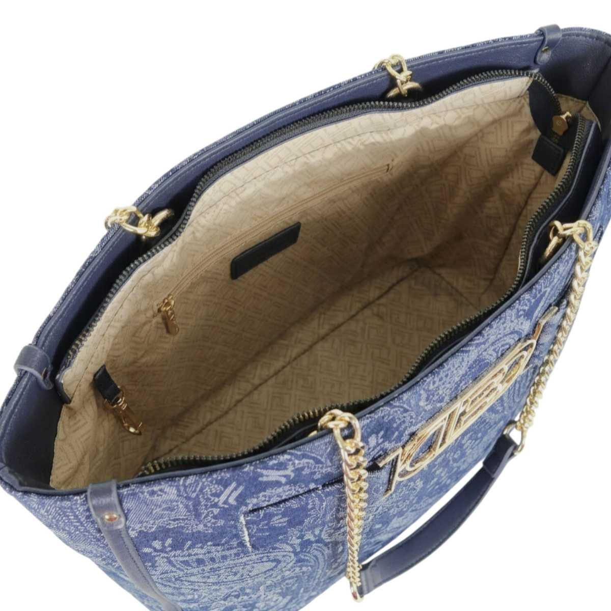 Borsa donna shopping in jeans motivo paisley linea Magby Laura Biagiotti