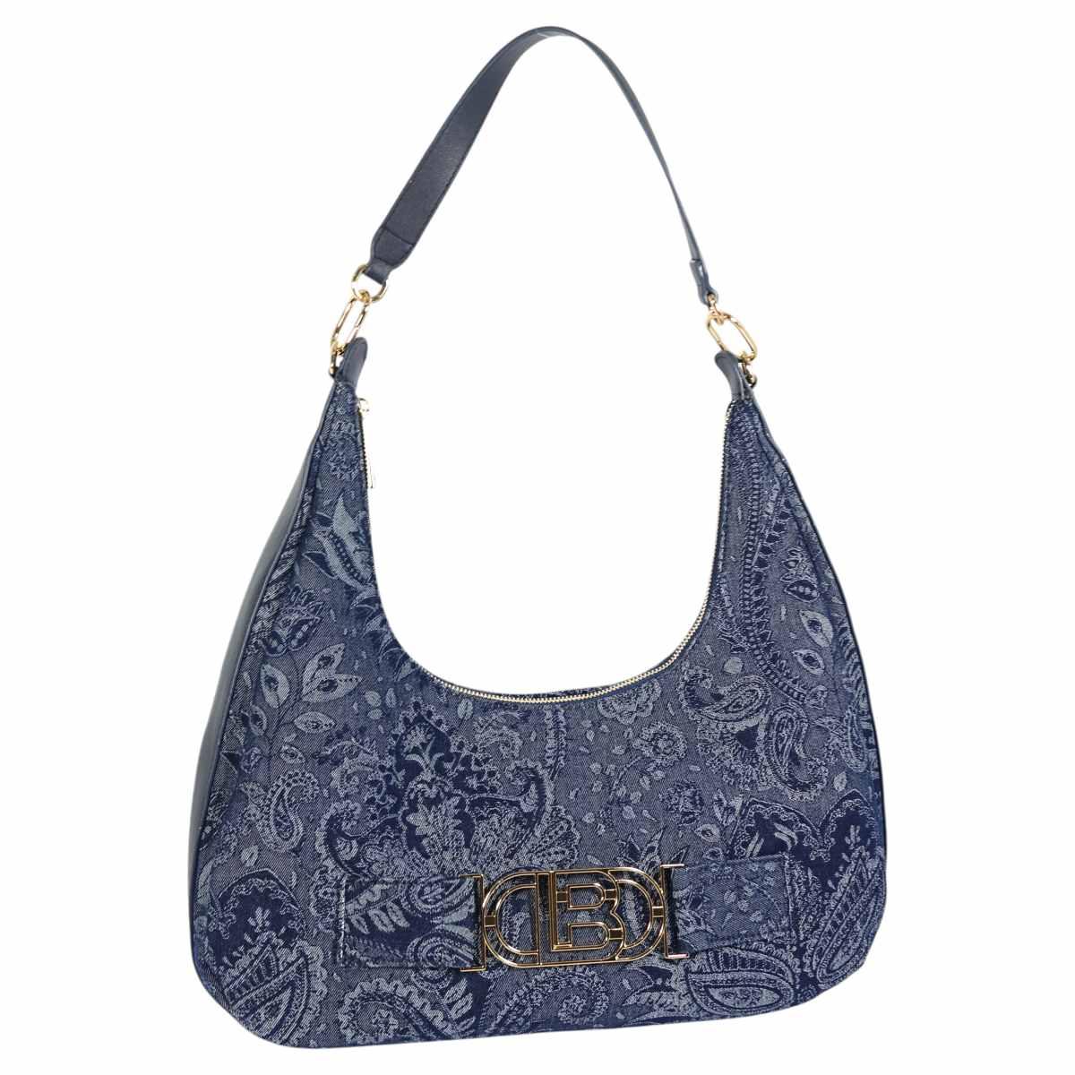 Borsa donna a sacca in jeans motivo paisley linea Magby Laura Biagiotti