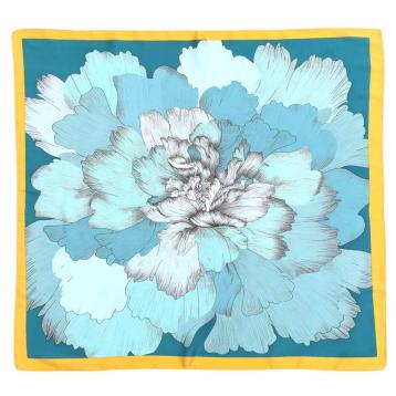 Foulard donna in seta stampa peonia multicolor Capoverde