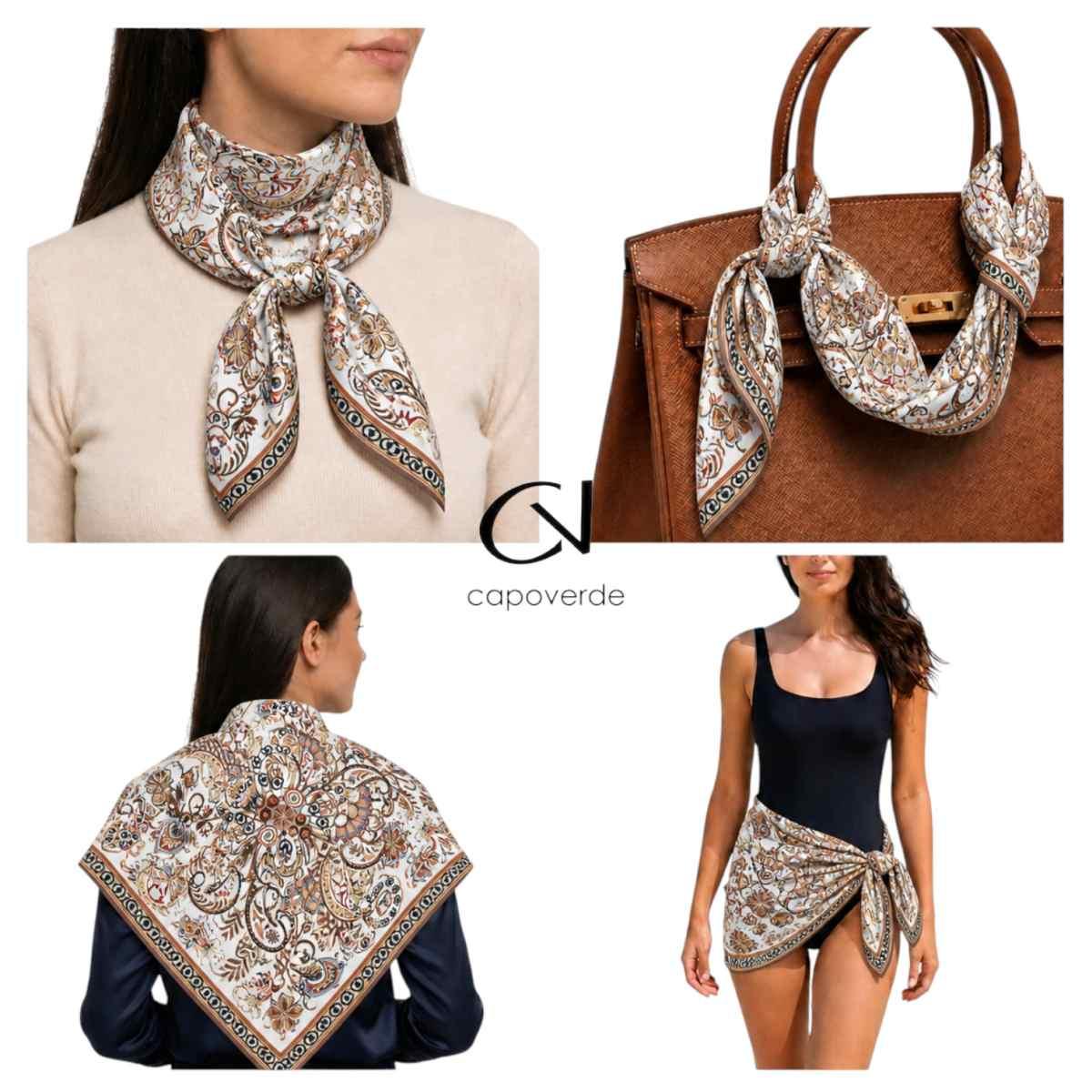 Foulard donna in seta stampa paisley Capoverde