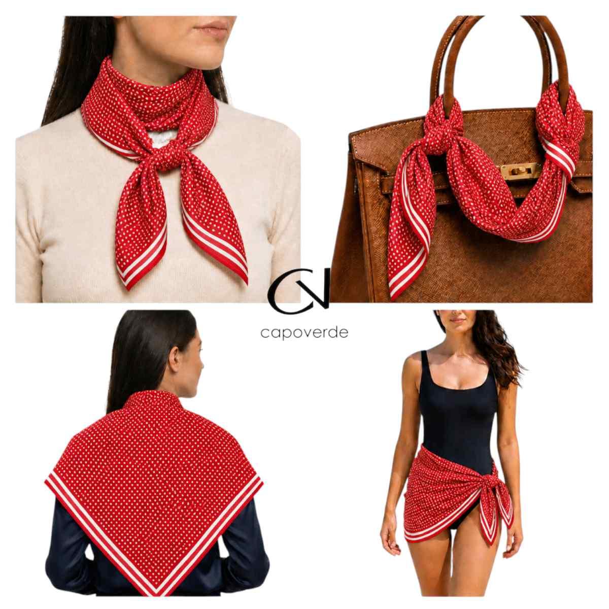 Foulard donna in seta motivo puntinato Capoverde