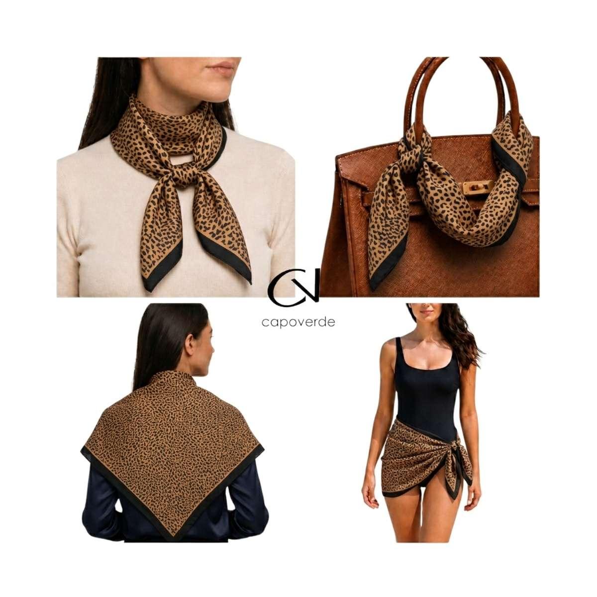 Foulard donna in seta stampa animalier maculata Capoverde