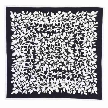 Foulard donna in seta stampa floreale stilizzata a contrasto Capoverde