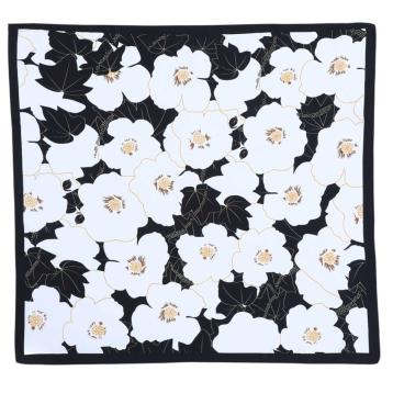 Foulard donna in seta stampa floreale a contrasto Capoverde