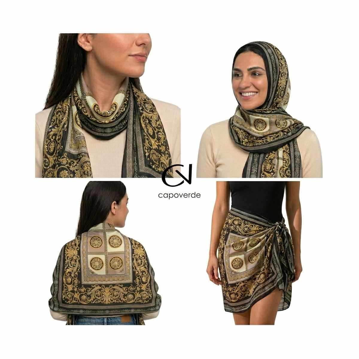 Foulard donna in seta stampa barocca Capoverde