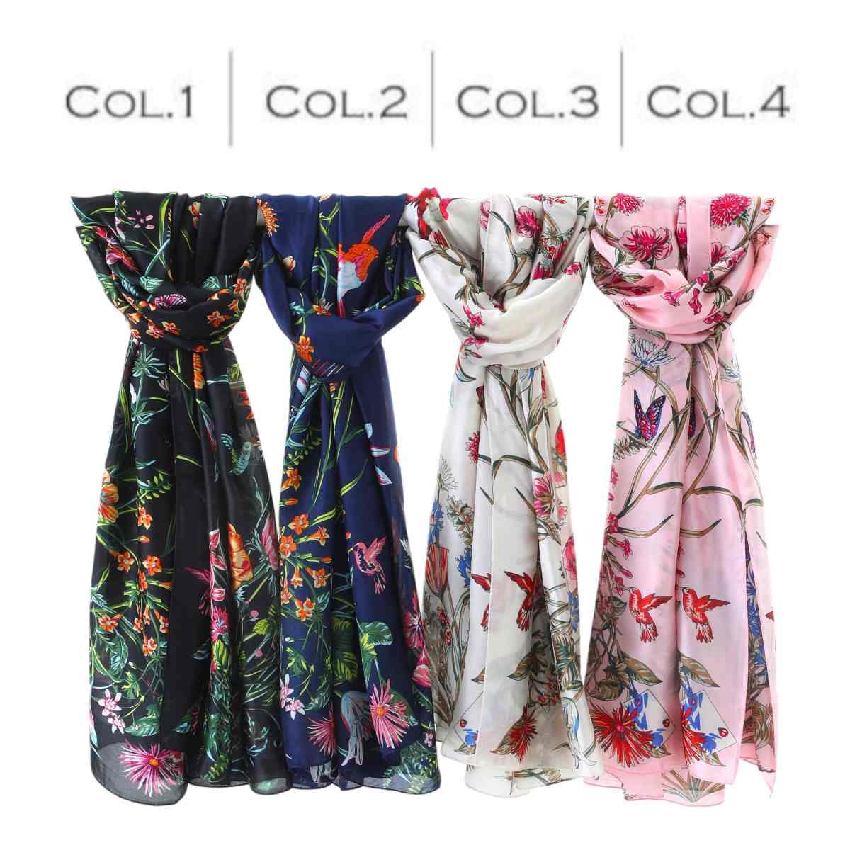 Foulard donna in seta stampa floreale Capoverde