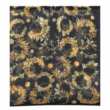 Foulard donna in seta stampa botanica ghirlande floreali Capoverde