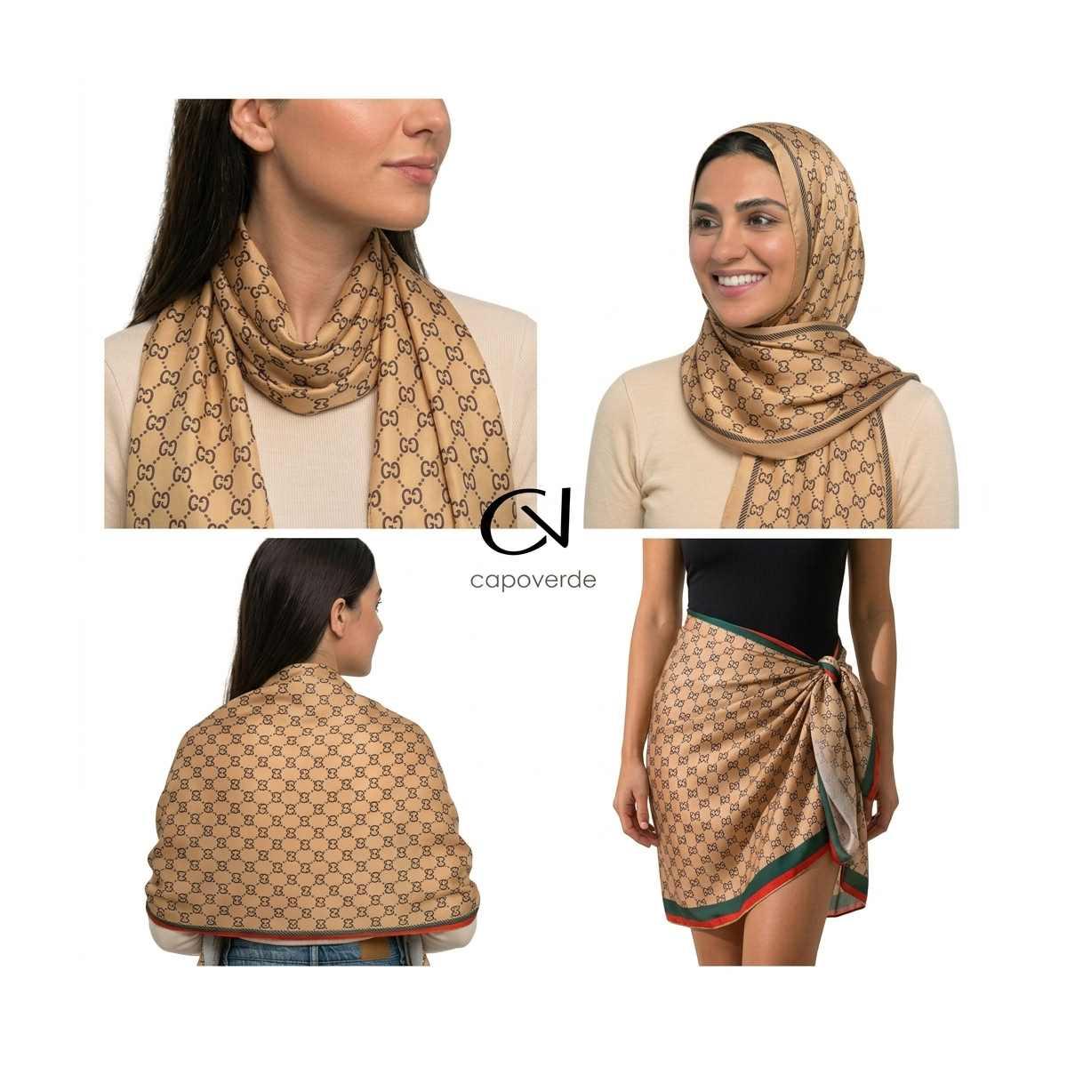 Foulard donna in seta motivo geometrico Capoverde