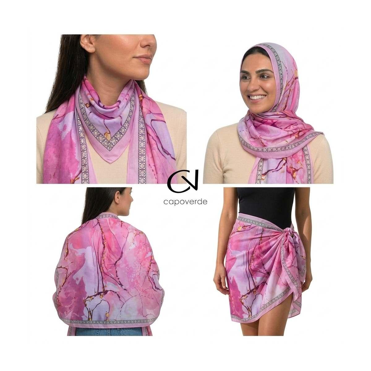 Foulard donna in seta stampa marmorizzata Capoverde