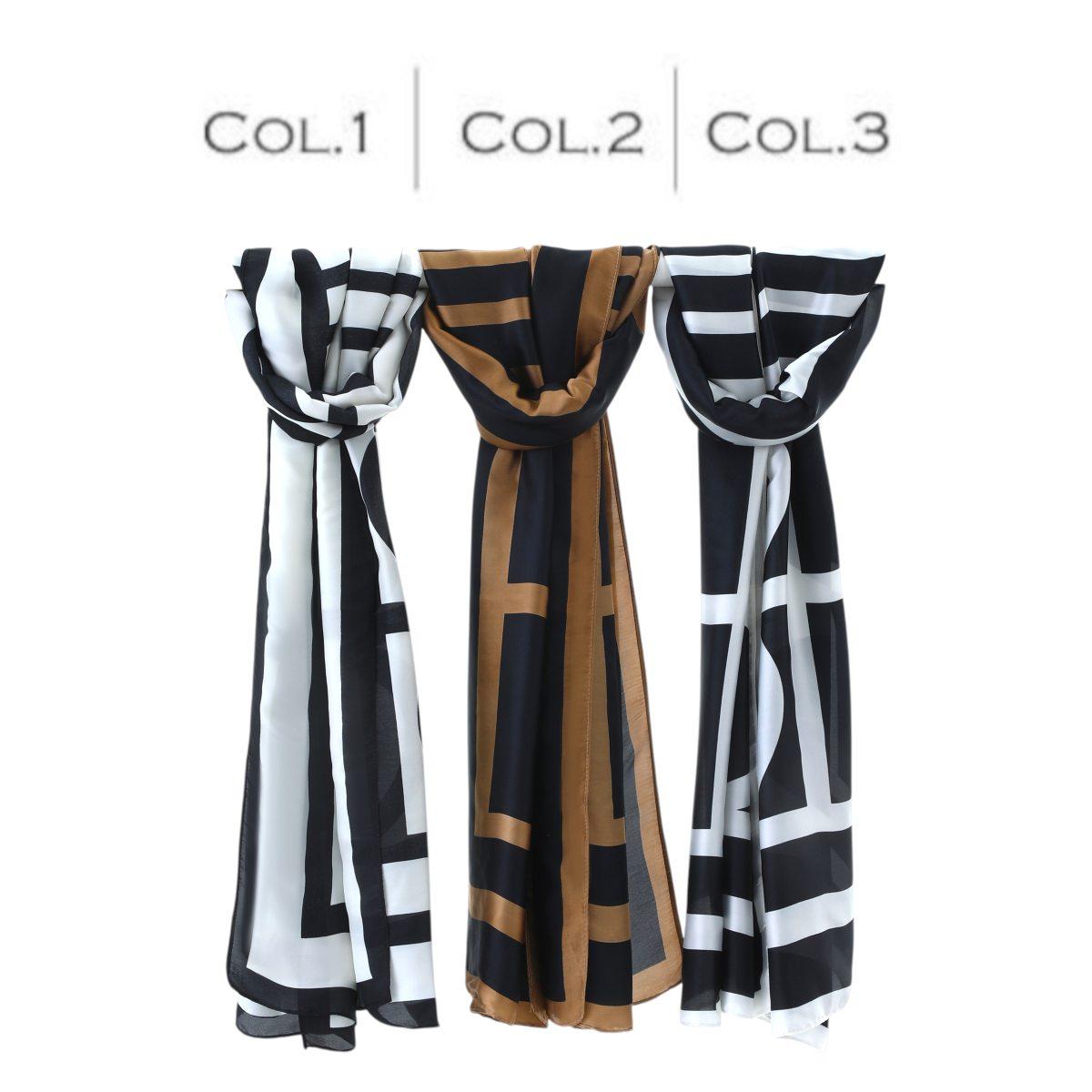 Foulard donna in seta motivo geometrico Capoverde