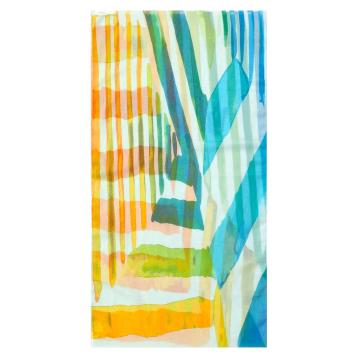 Sciarpa donna in viscosa motivo a righe effetto acquerello Capoverde