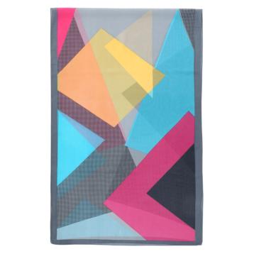 Sciarpa donna in poliestere motivo geometrico rombo multicolor Capoverde