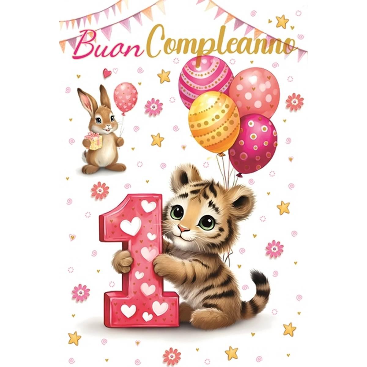 Biglietto auguri 12 pezzi buon compleanno assortiti numeri bimbi /adulti