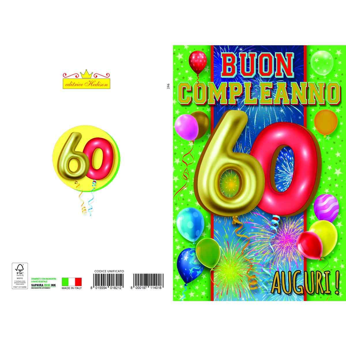 Biglietto auguri 12 pezzi buon compleanno assortiti numeri bimbi /adulti