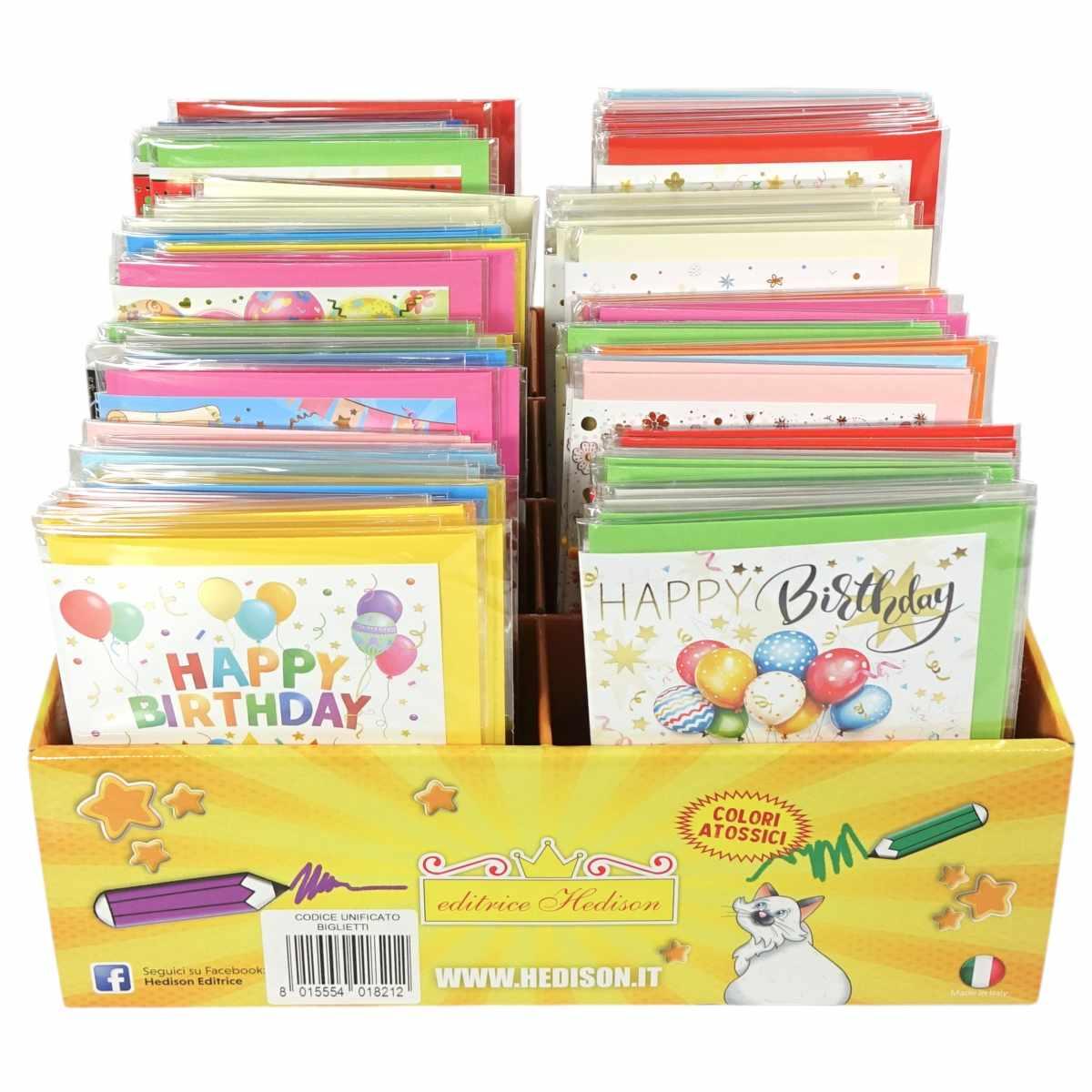Biglietto auguri cofanetto kit da 96 pezzi assortiti