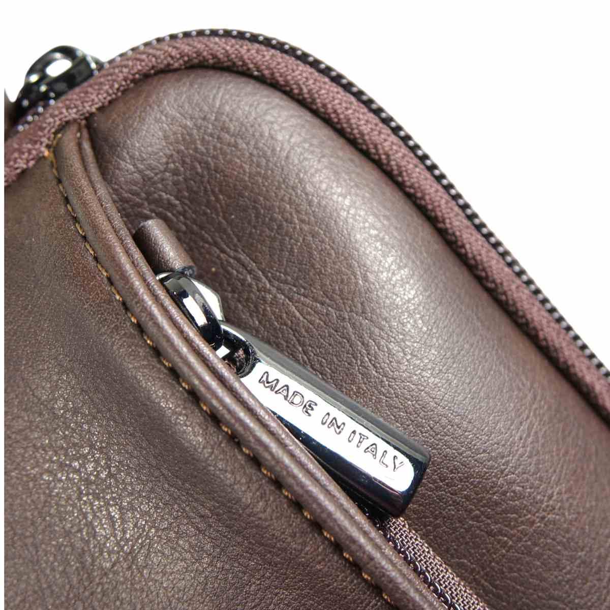 Pochette uomo con tracolla in ecopelle Capoverde Made in Italy